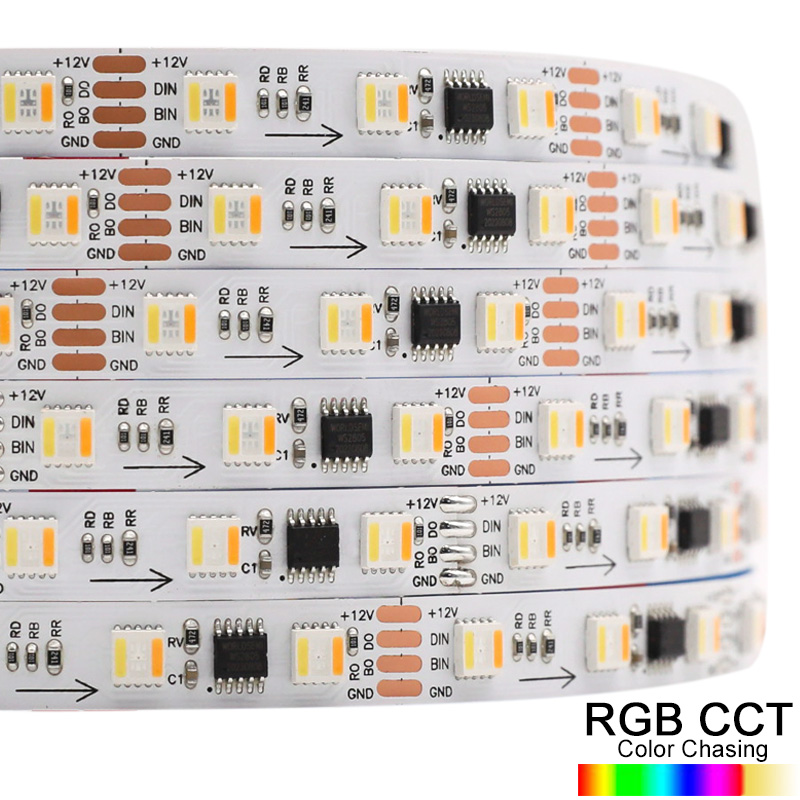 WS2805 Dual Signal 5-In-1 RGBWW Addressable RGB Tunable White LED Strip